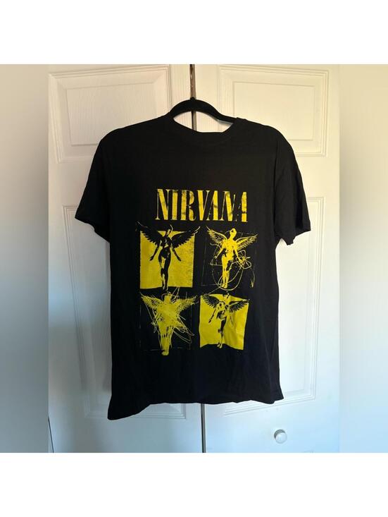 Nirvana Other - NIRVANA Black Tee with Yellow Graphic